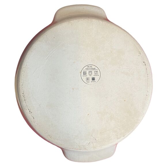 Deltis Portugal Blue & White Stoneware Dish 8.5” Pottery Bakeware Floral Design - Picture 4 of 14